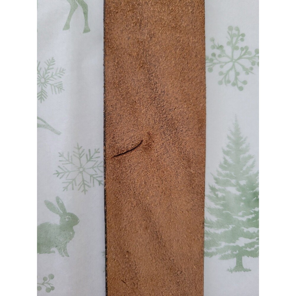 Levi’s For Gals Leather Belt Size 26 Brown Aniline Steerhide Brass Ring Buckle - Picture 7 of 14